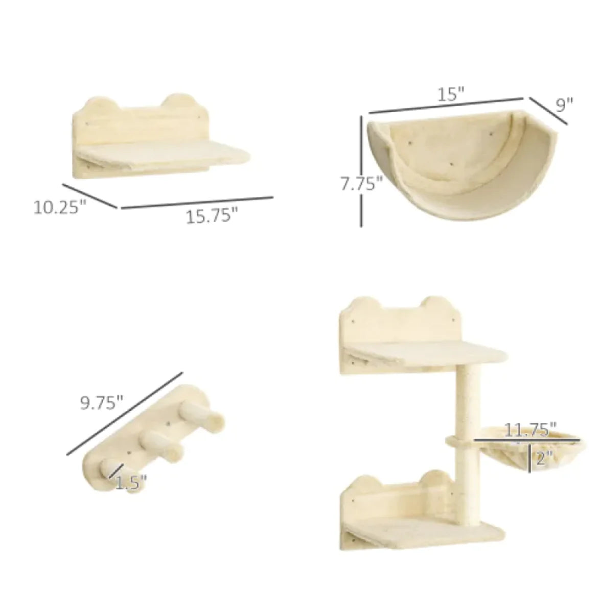 Cat Wall Shelves Set Furniture
